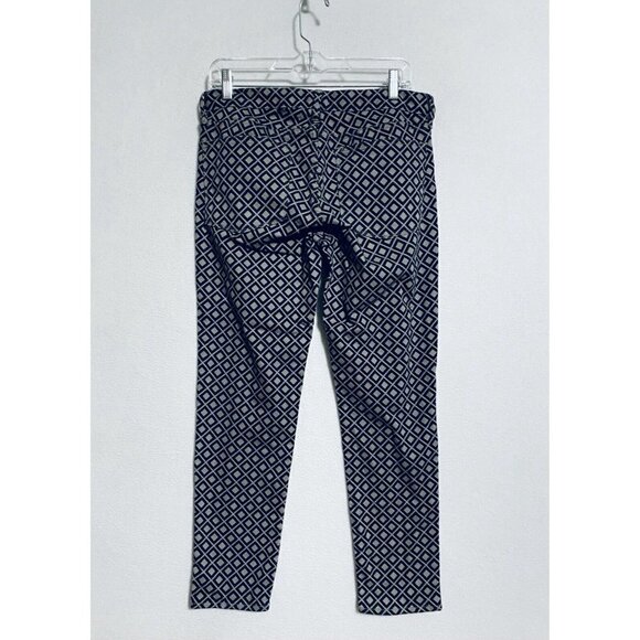 J Crew Womens 30 Geometric Print Skinny Jeans Navy Blue Stretch Pockets Boho - Picture 4 of 8